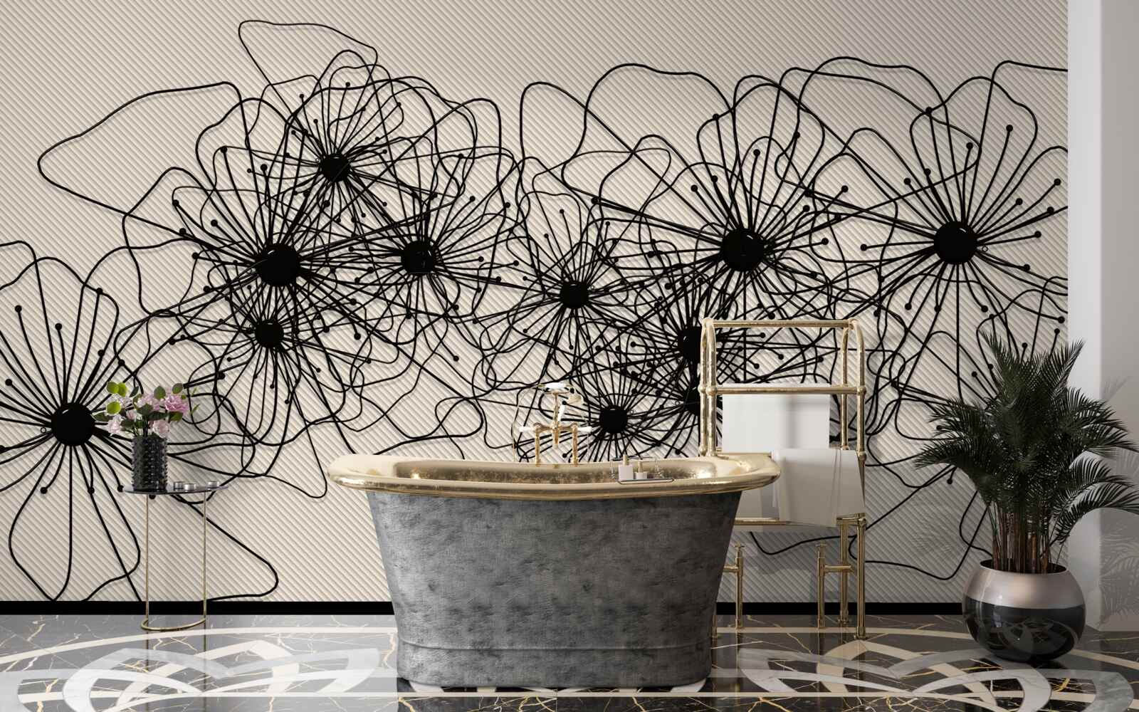 Fototapeta streszczenie kwiaty maku na brązowym tle