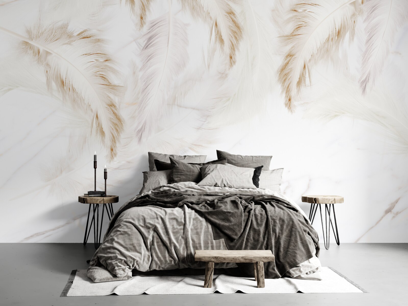 Fototapeta jasne tło ze złotymi, skomplikowanymi sekcjami piór