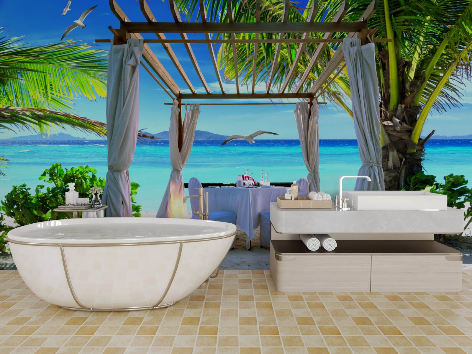 Fototapeta stół plażowy