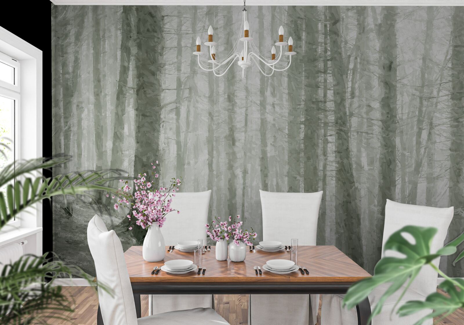 Fototapeta gaj sosnowy, wysoki i pełen ostrych igieł