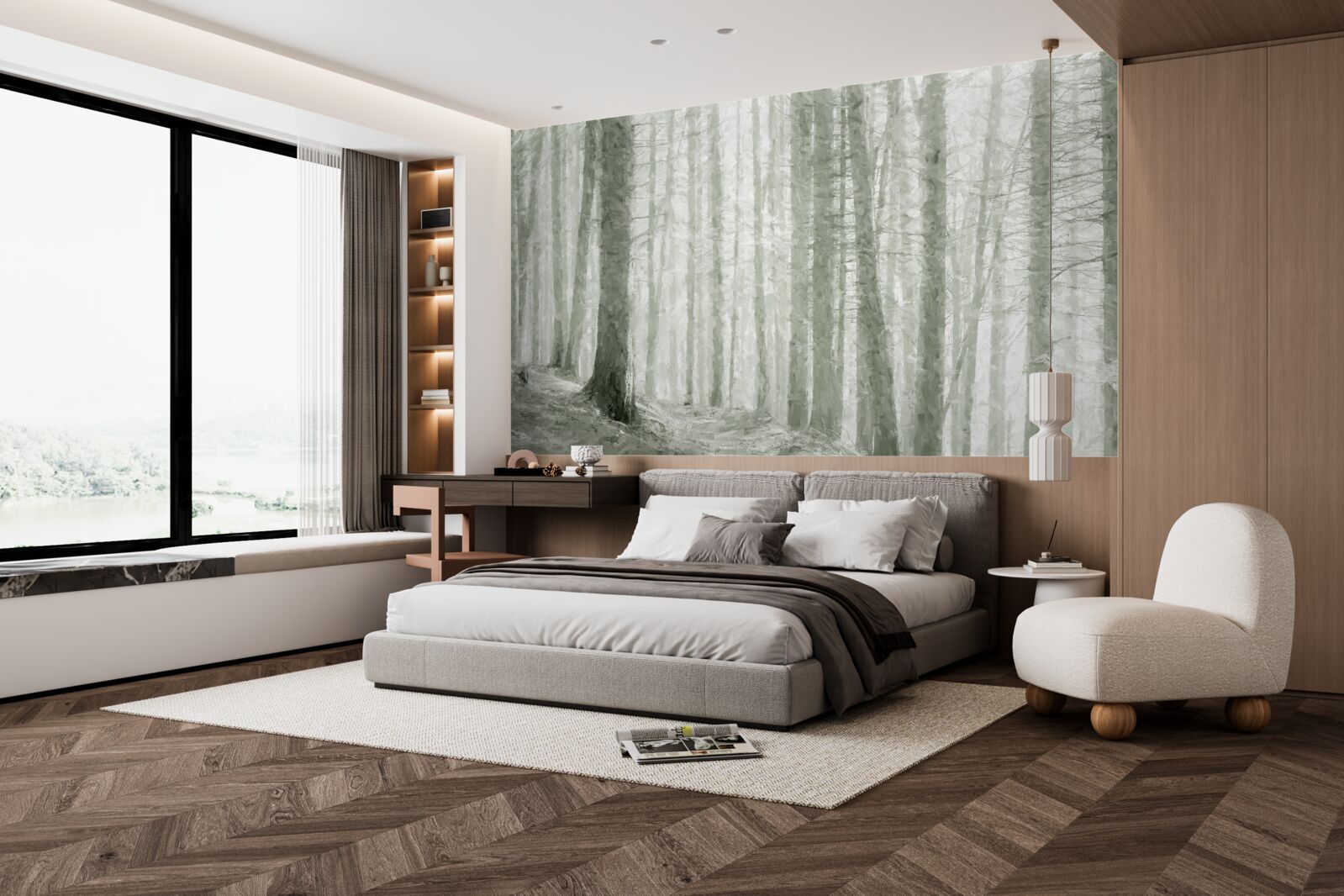 Fototapeta gaj sosnowy, wysoki i pełen ostrych igieł