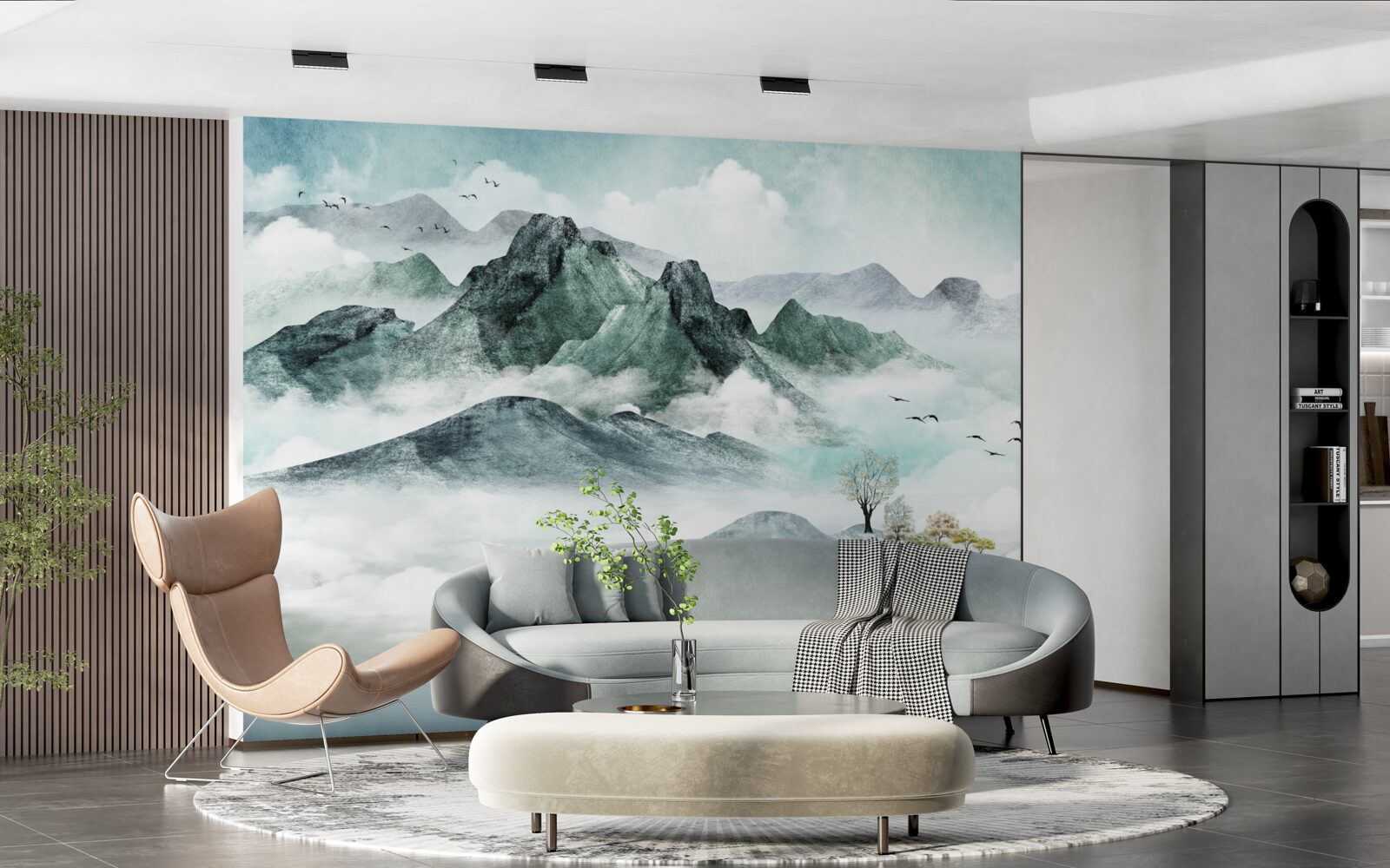 Fototapeta krajobraz gór skalistych otoczony mgłą