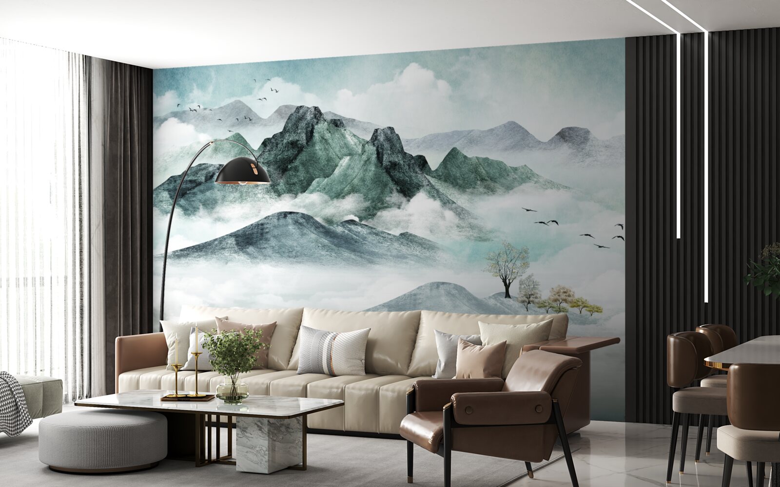 Fototapeta krajobraz gór skalistych otoczony mgłą