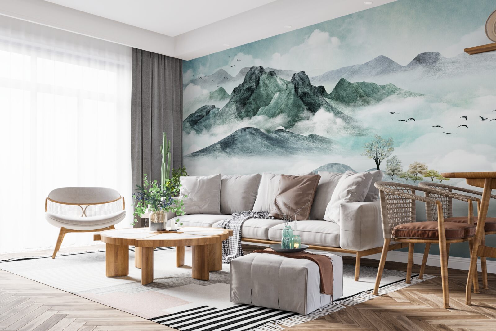 Fototapeta krajobraz gór skalistych otoczony mgłą