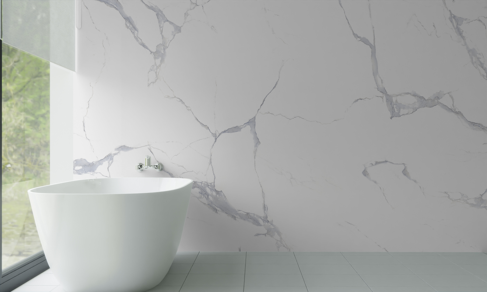 Fototapeta białe płytki porcelanowe