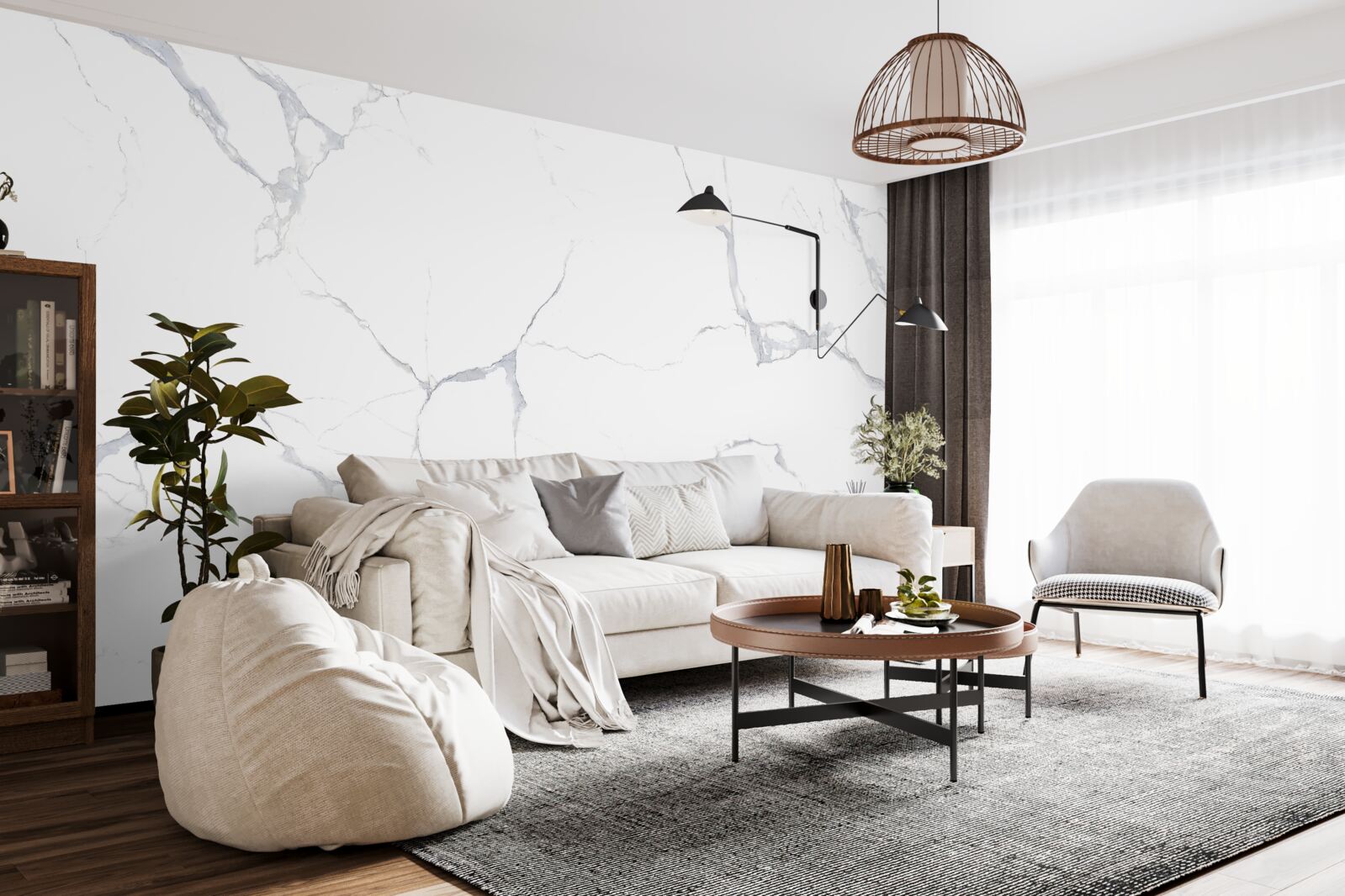 Fototapeta białe płytki porcelanowe