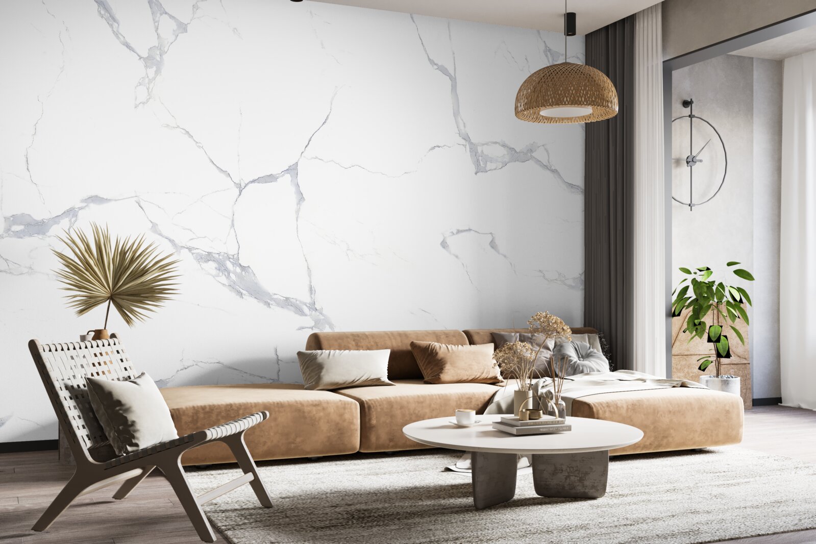 Fototapeta białe płytki porcelanowe