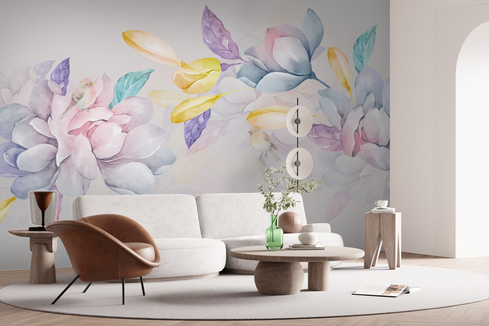 Fototapeta gałąź z jaskrawoczerwonymi kwiatami