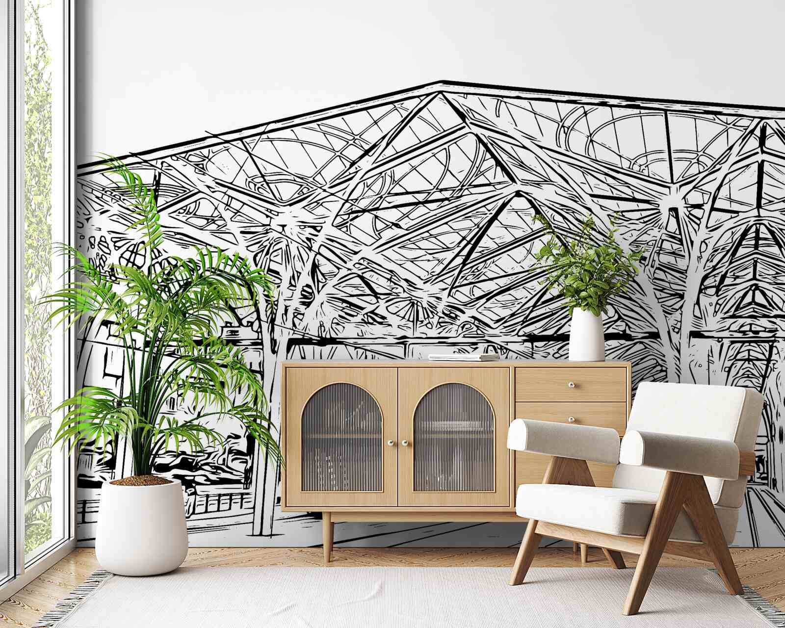 Fototapeta dworzec i pociągi widoczne na zdjęciu