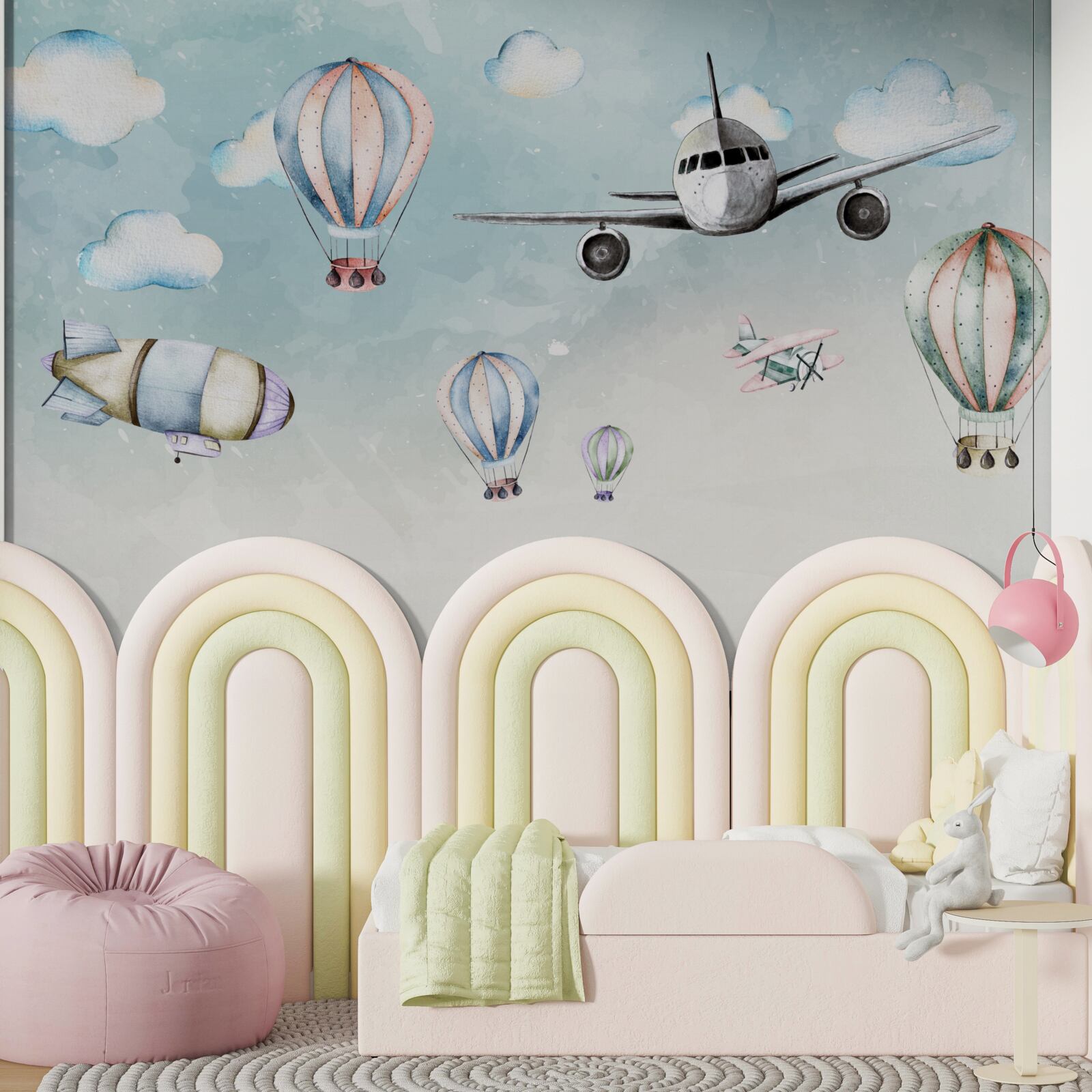 Fototapeta różne rodzaje transportu w powietrzu