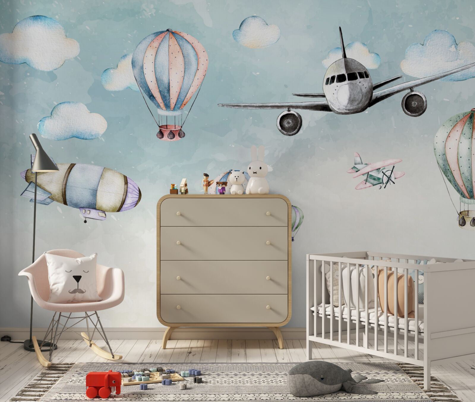 Fototapeta różne rodzaje transportu w powietrzu