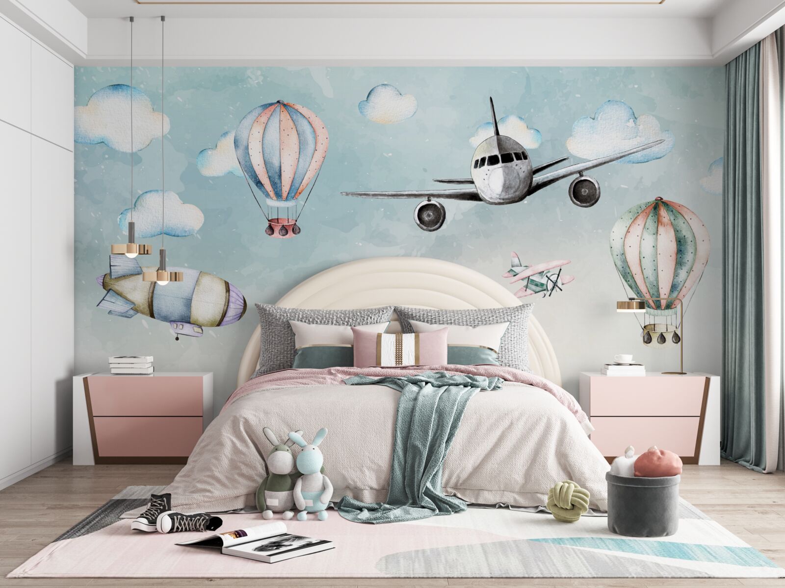 Fototapeta różne rodzaje transportu w powietrzu