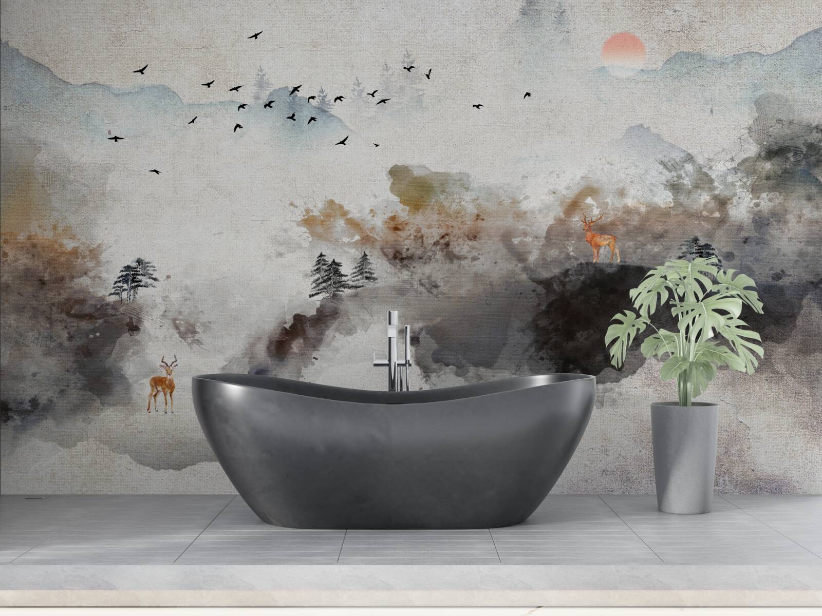 Fototapeta zapierający dech w piersiach jesienny widok o zachodzie słońca