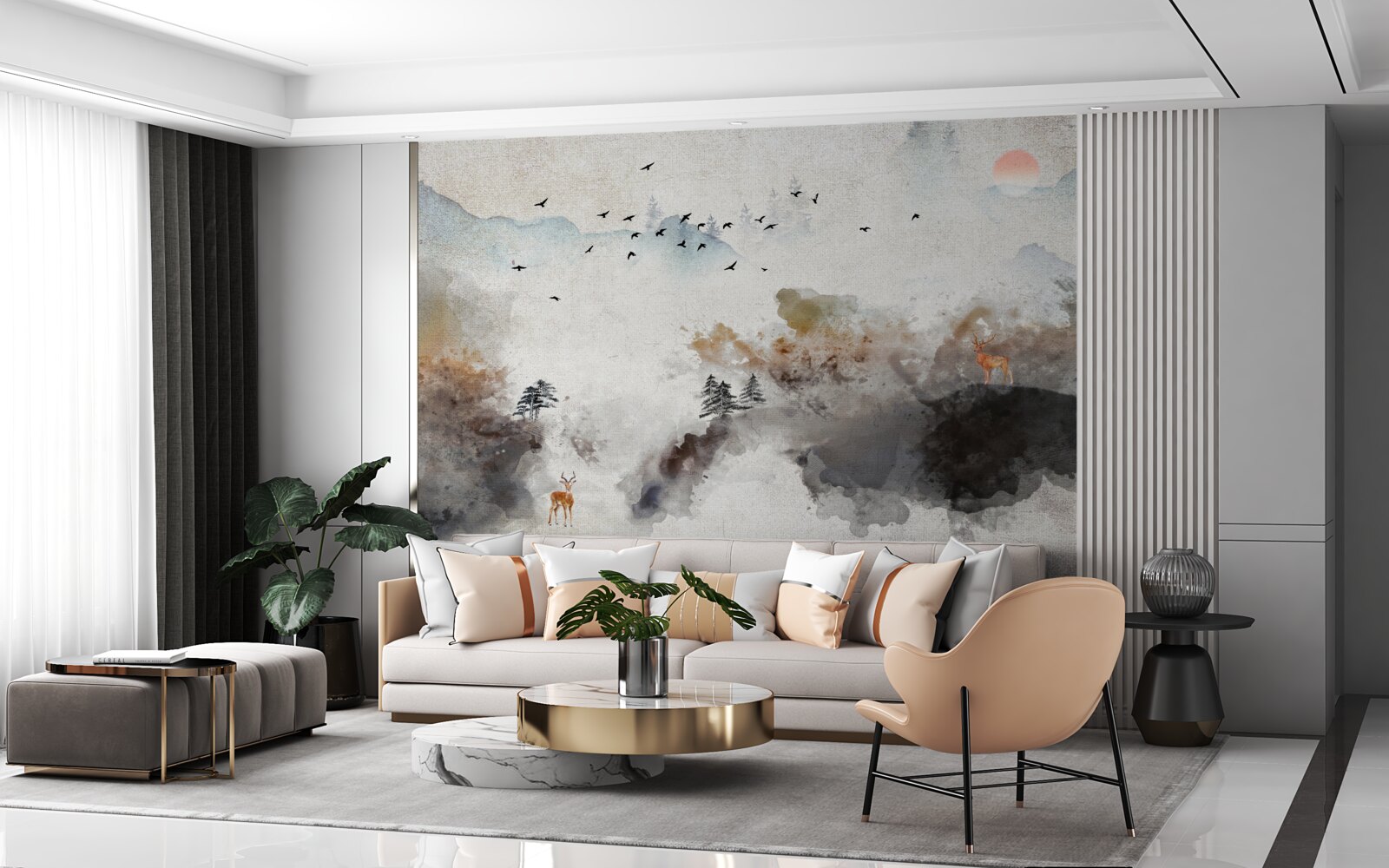 Fototapeta zapierający dech w piersiach jesienny widok o zachodzie słońca