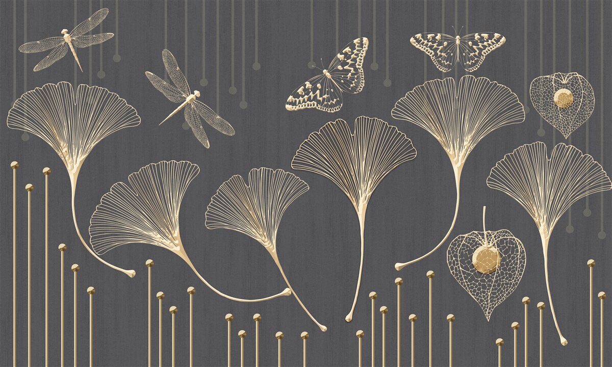 Fototapeta przeciwnie, pionowe linie zbiegają się na szarym tle