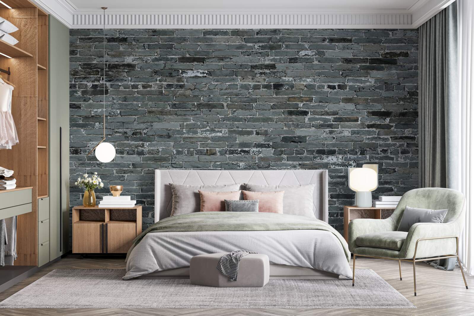 Fototapeta matowa, szara cegła