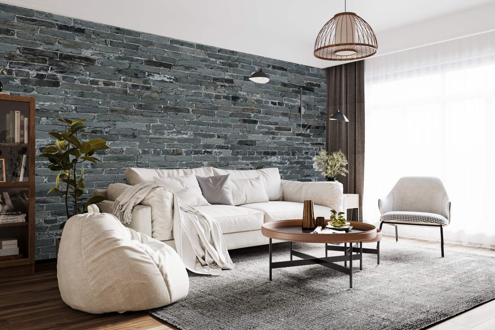 Fototapeta matowa, szara cegła