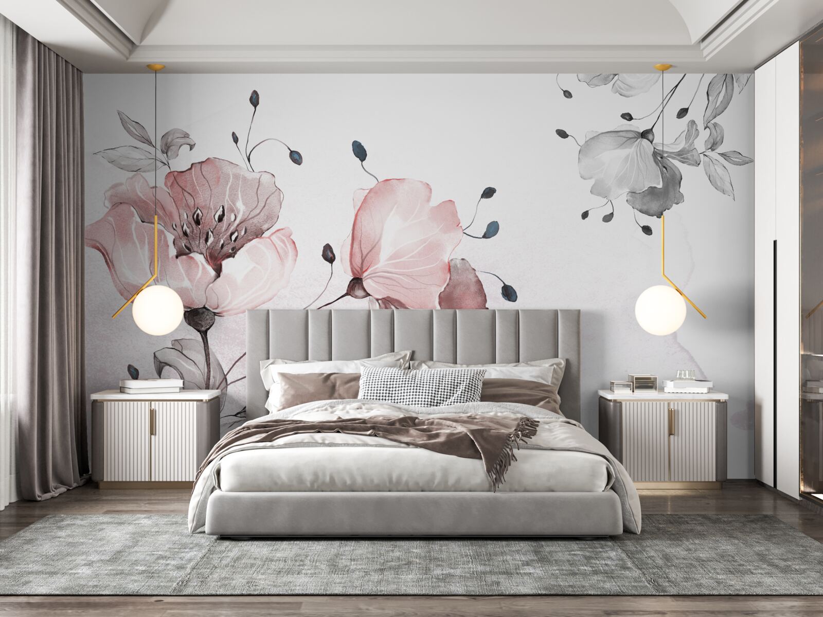 Fototapeta delikatne, pełne wdzięku kwiaty kołyszą się na wietrze