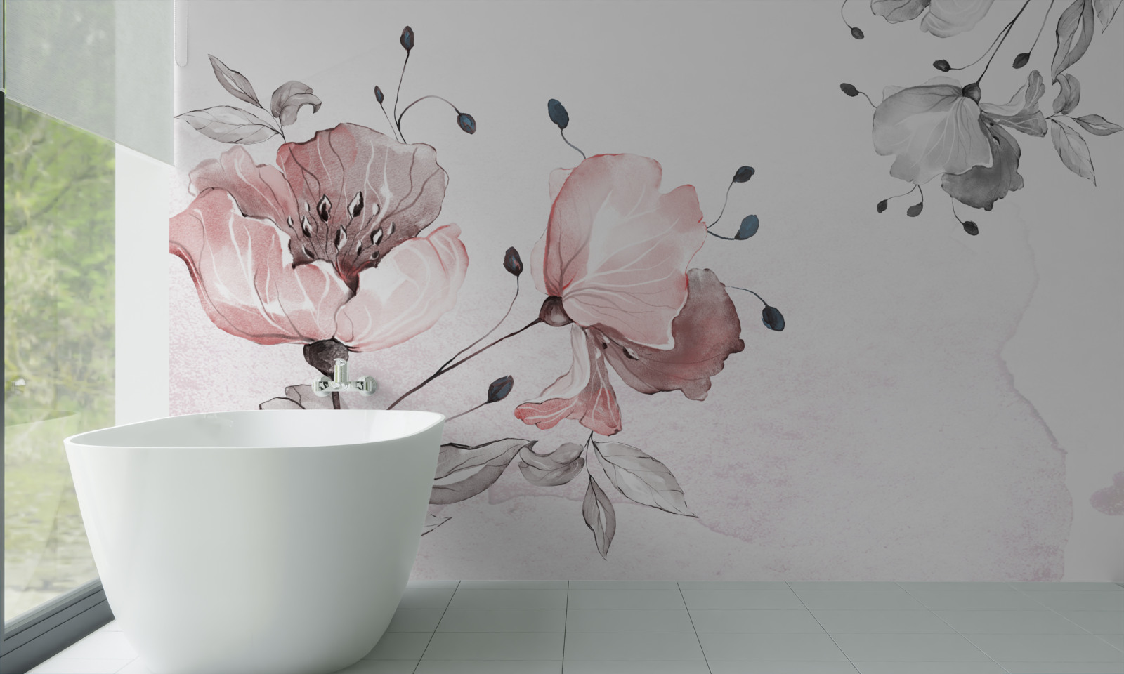 Fototapeta delikatne, pełne wdzięku kwiaty kołyszą się na wietrze