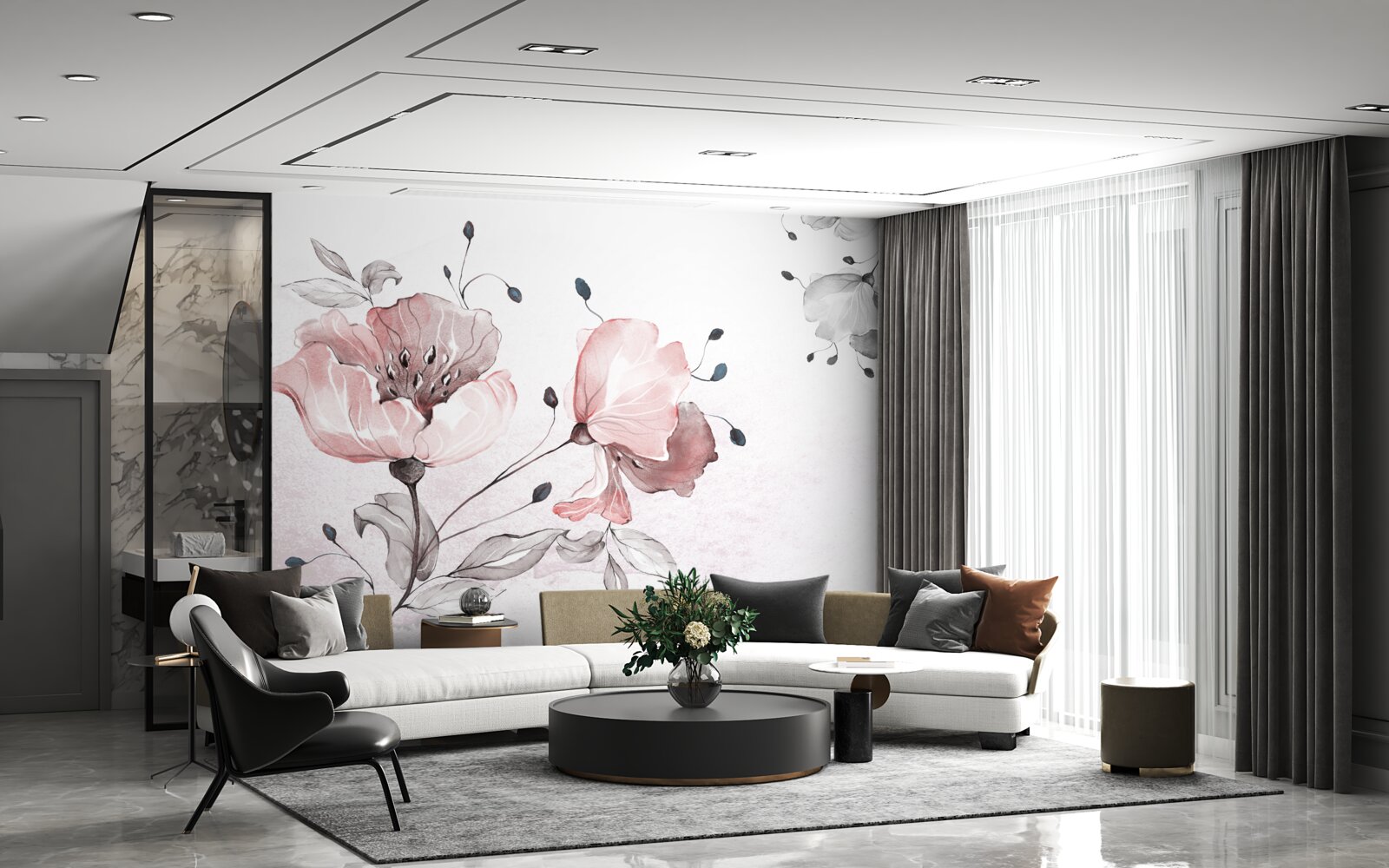 Fototapeta delikatne, pełne wdzięku kwiaty kołyszą się na wietrze