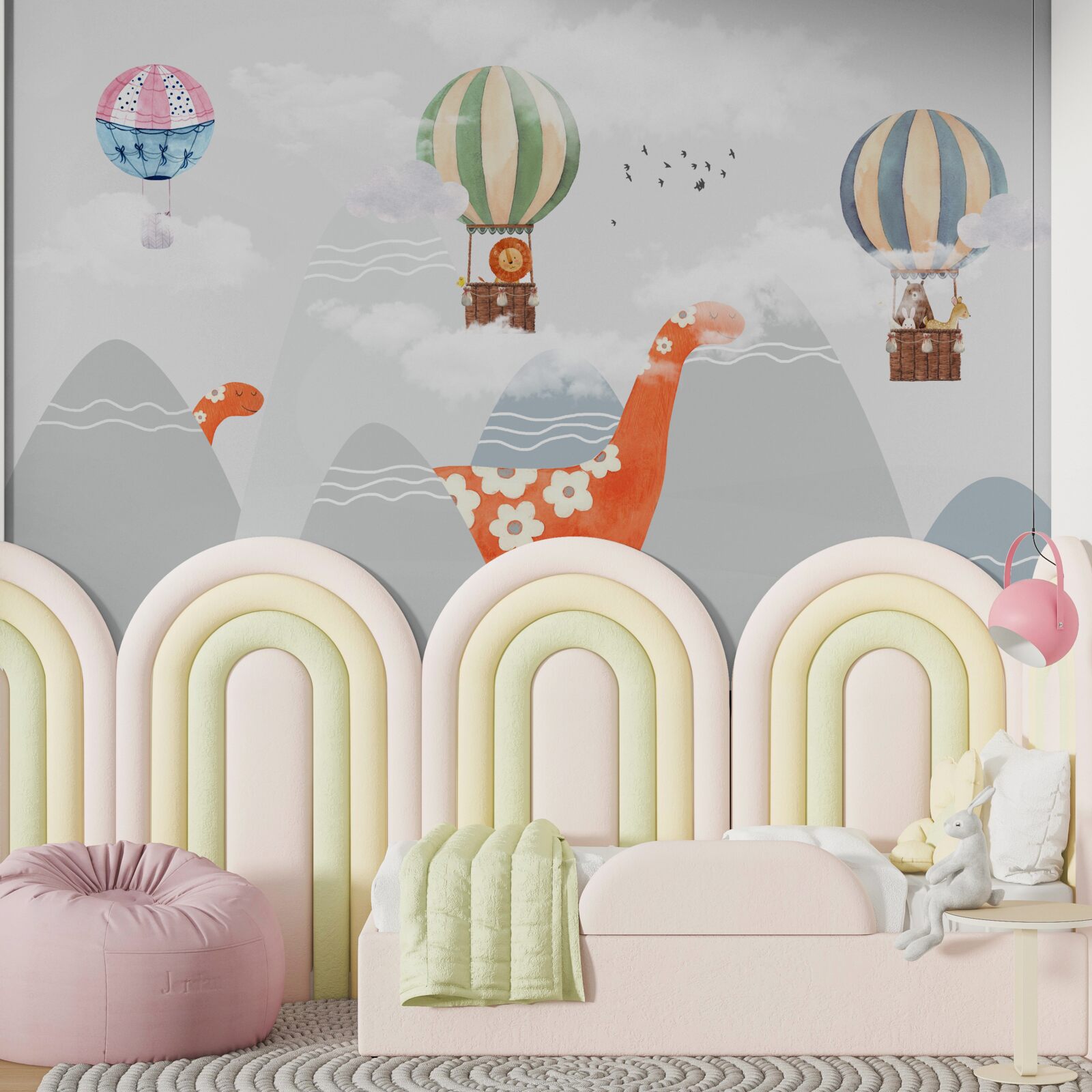 Fototapeta dinozaury wędrują wśród gór