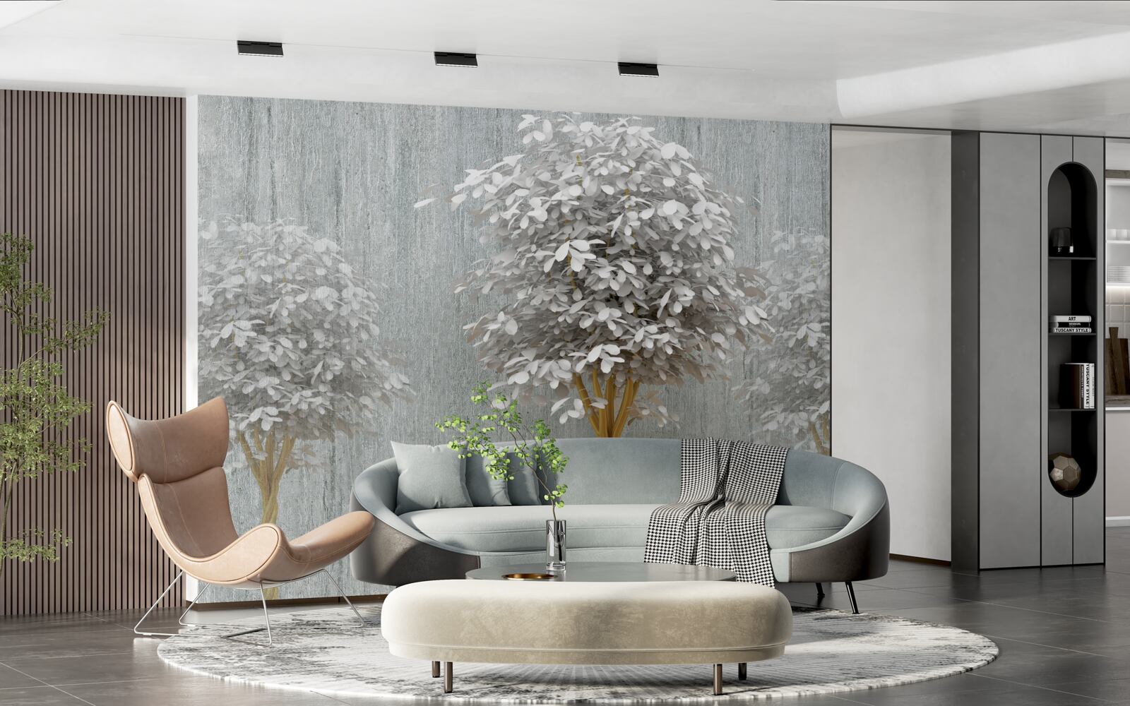 Fototapeta kwitnące drzewa o śnieżnobiałej smukłości