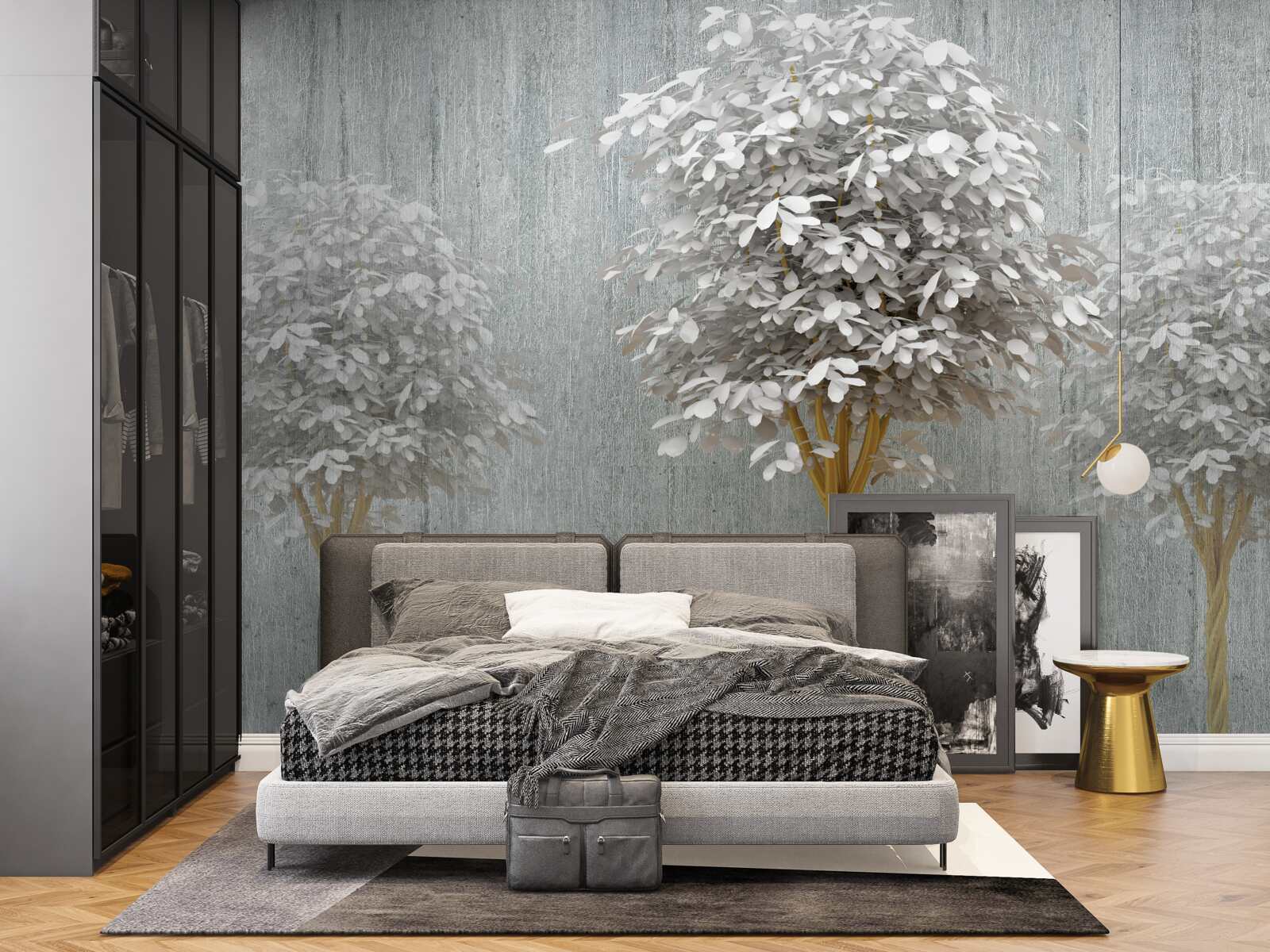 Fototapeta kwitnące drzewa o śnieżnobiałej smukłości