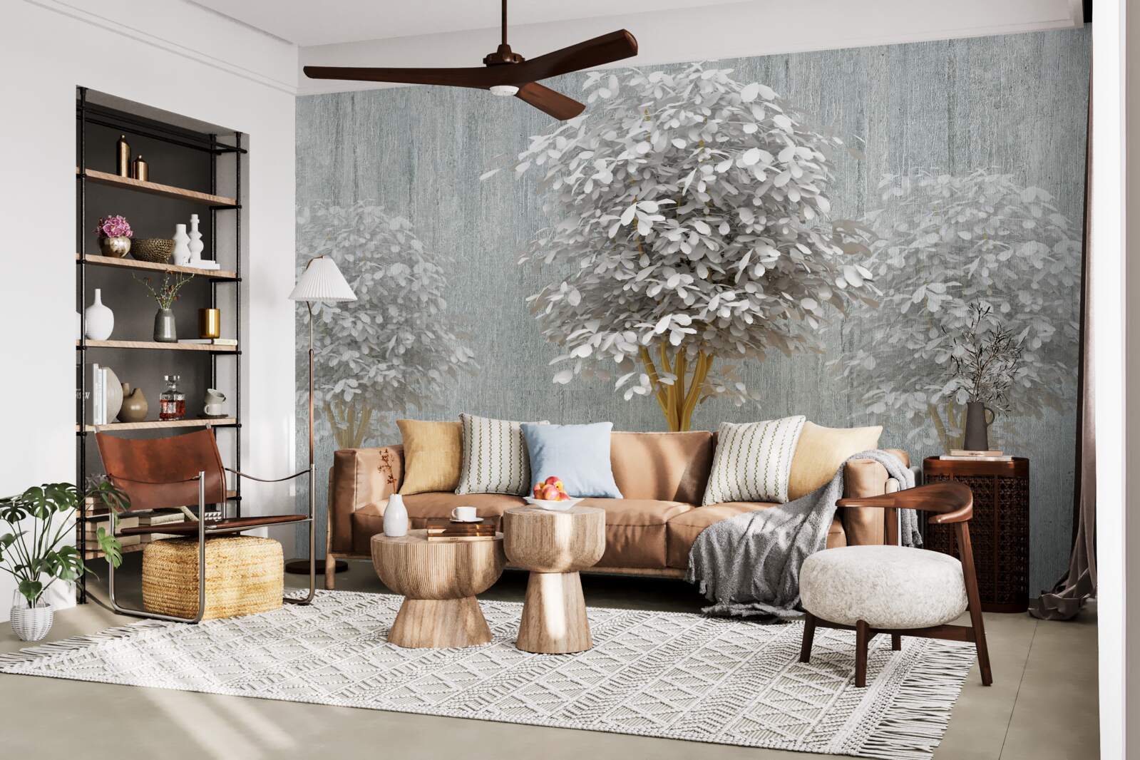 Fototapeta kwitnące drzewa o śnieżnobiałej smukłości