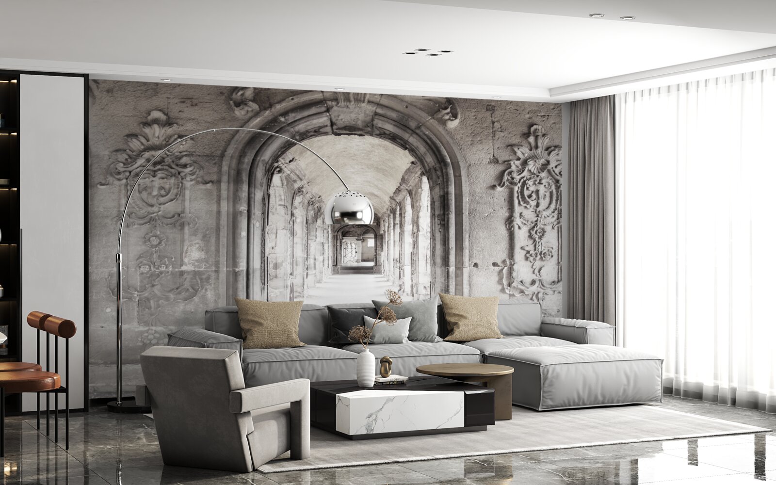 Fototapeta niekończące się gładkie łukowe formacje kamienne