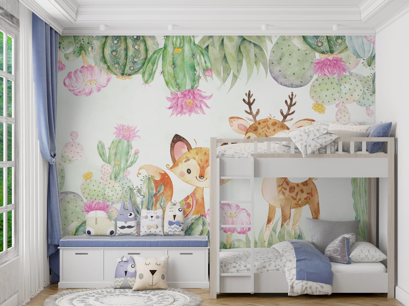 Fototapeta mały lis i młody jeleń