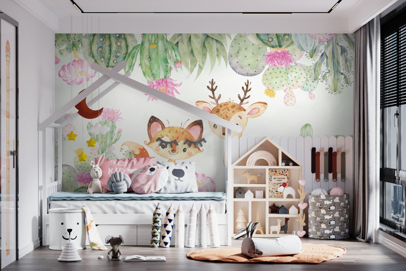 Fototapeta mały lis i młody jeleń