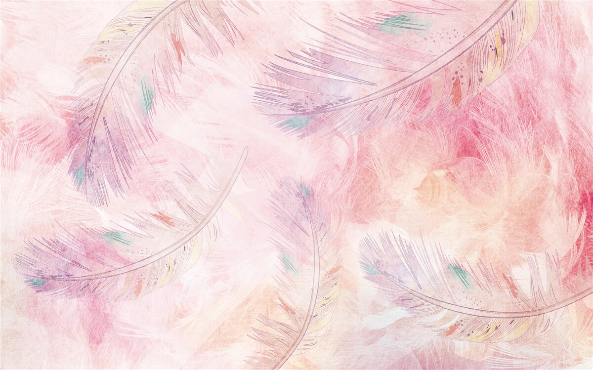 Fototapeta pióra unoszą się radośnie z jasnym połyskiem