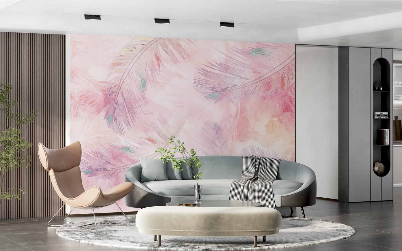 Fototapeta pióra unoszą się radośnie z jasnym połyskiem