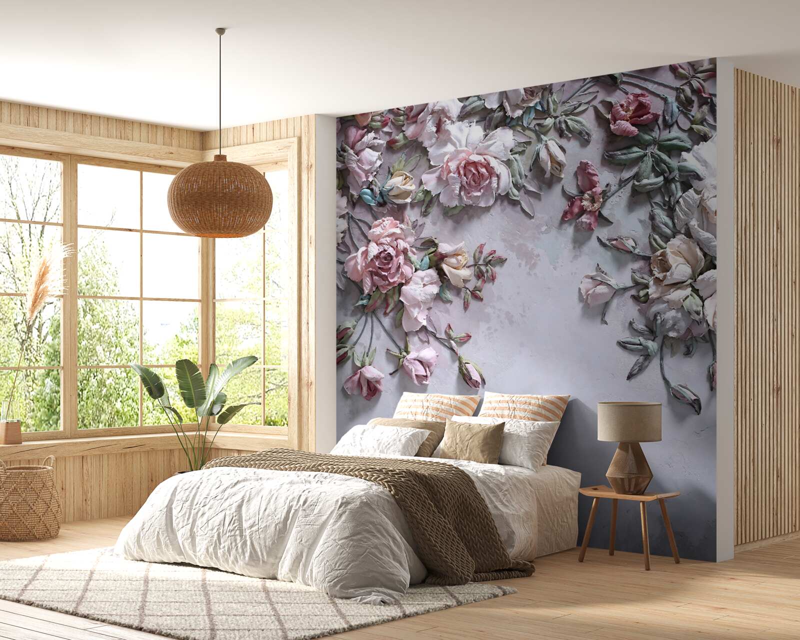 Fototapeta kwiaty rozwijające się w mglisty świt