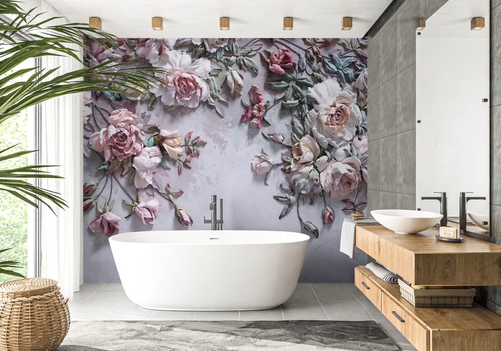 Fototapeta kwiaty rozwijające się w mglisty świt