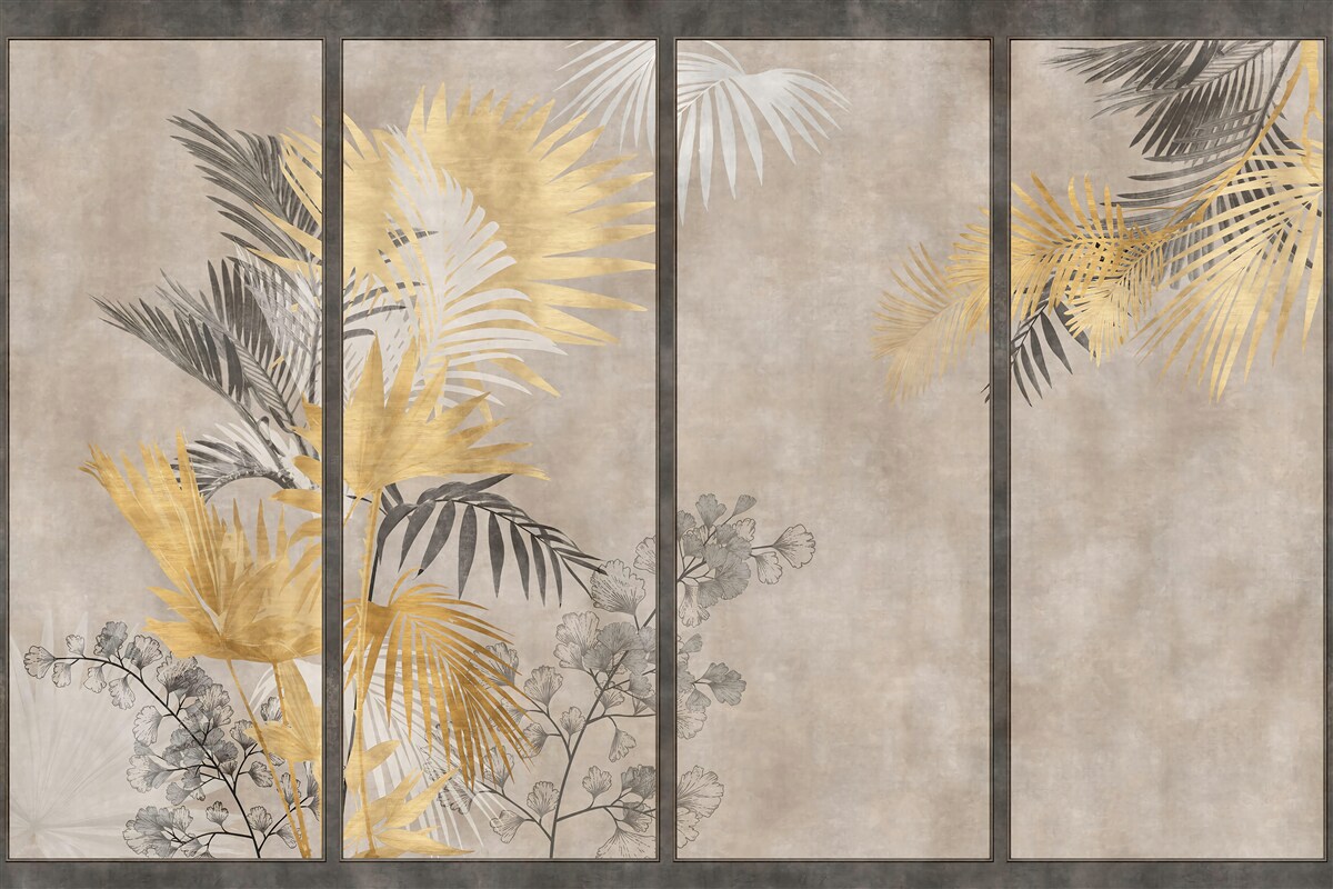 Fototapeta abstrakcyjne przedstawienie lasu tropikalnego w formacie modułowym