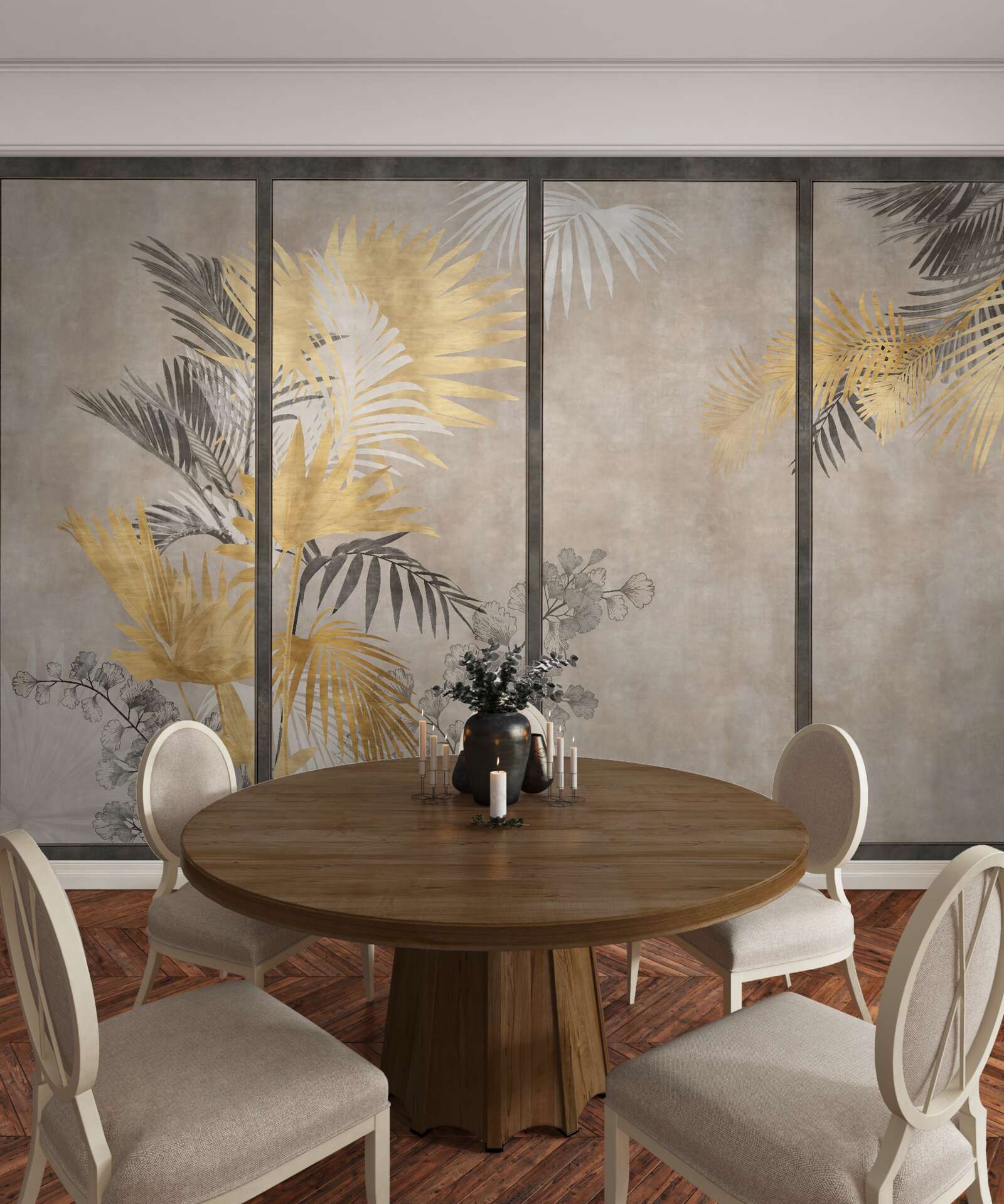 Fototapeta abstrakcyjne przedstawienie lasu tropikalnego w formacie modułowym