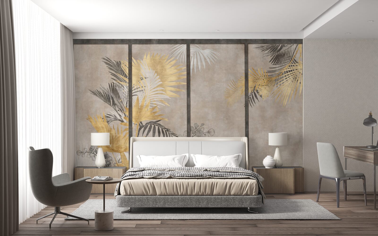 Fototapeta abstrakcyjne przedstawienie lasu tropikalnego w formacie modułowym