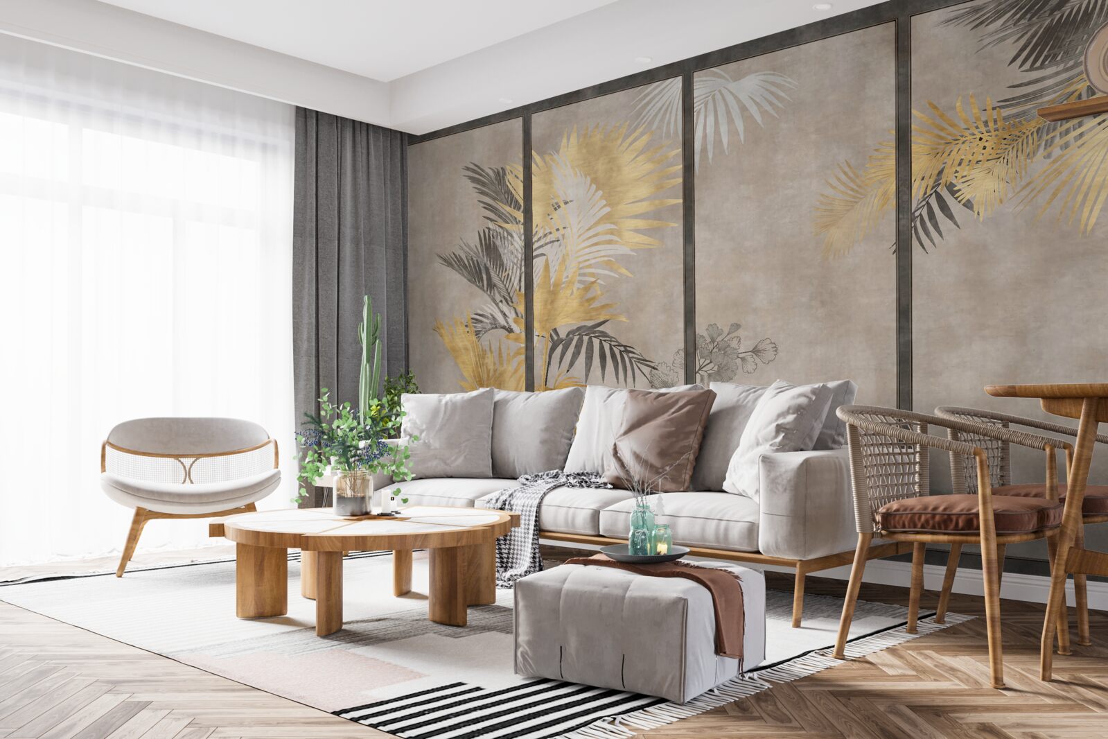 Fototapeta abstrakcyjne przedstawienie lasu tropikalnego w formacie modułowym