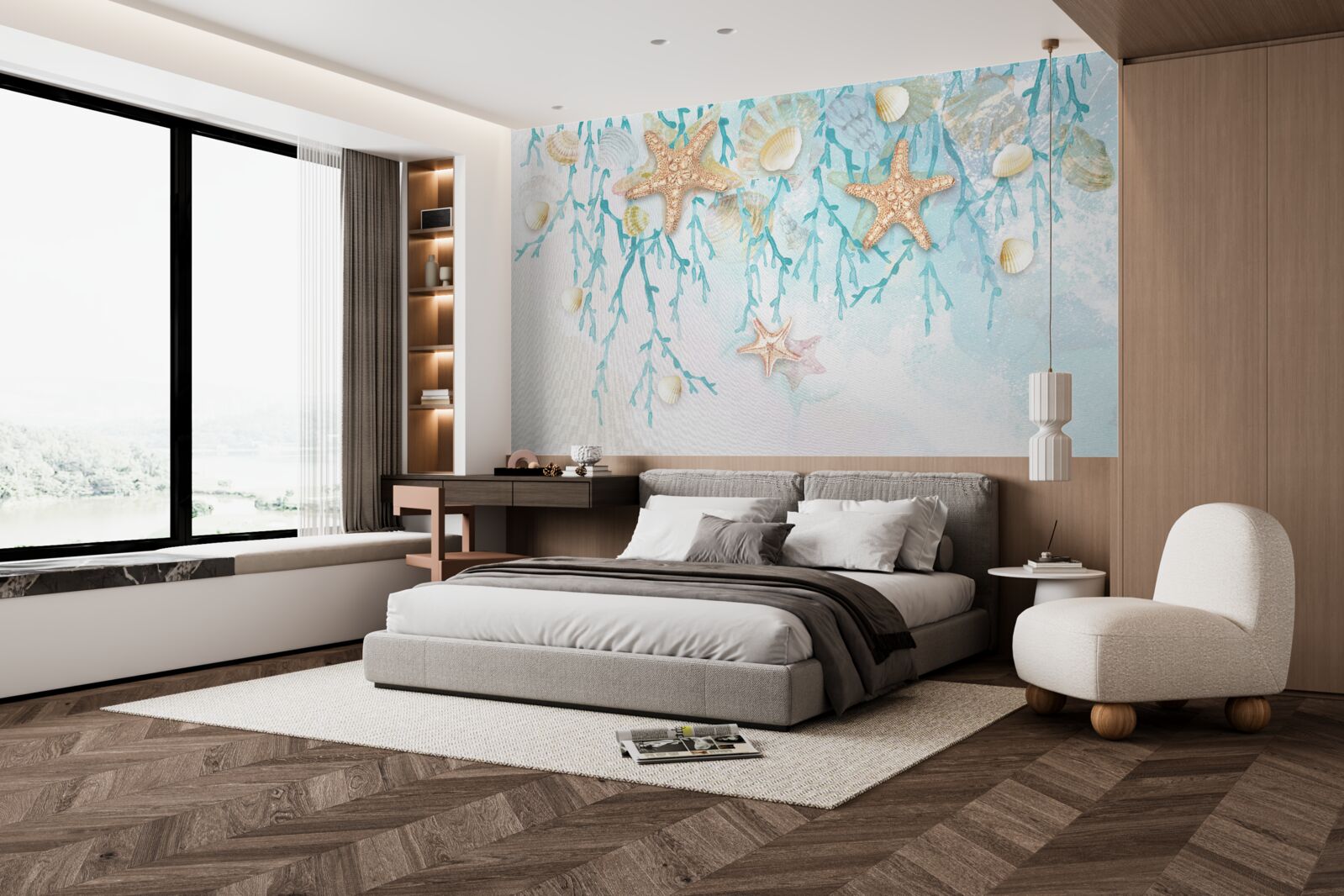 Fototapeta gwiaździste niebo i wybrzeże morskie