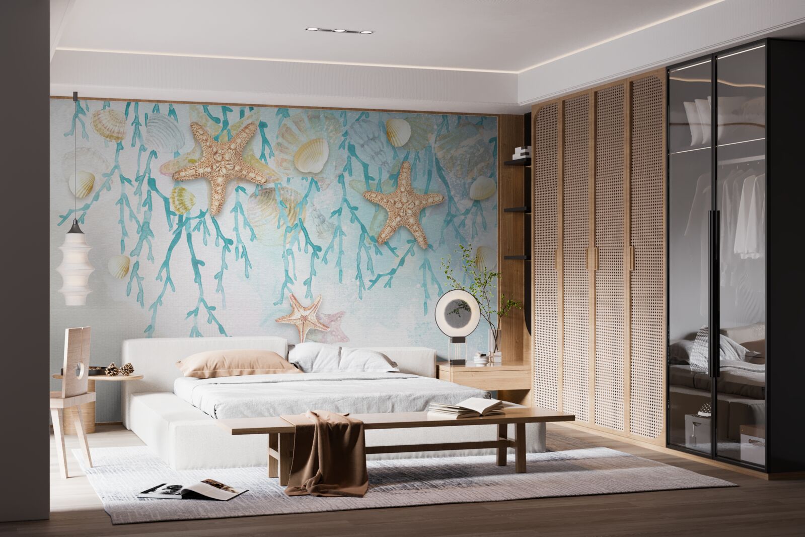 Fototapeta gwiaździste niebo i wybrzeże morskie