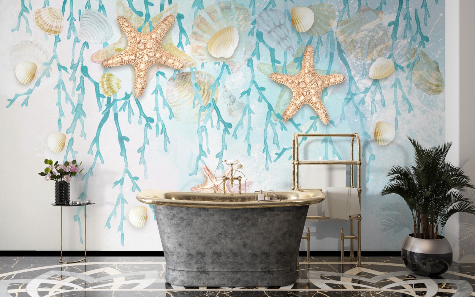 Fototapeta gwiaździste niebo i wybrzeże morskie