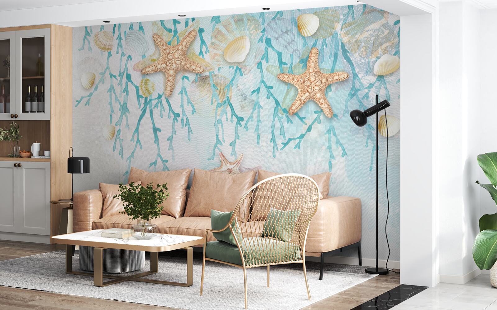 Fototapeta gwiaździste niebo i wybrzeże morskie