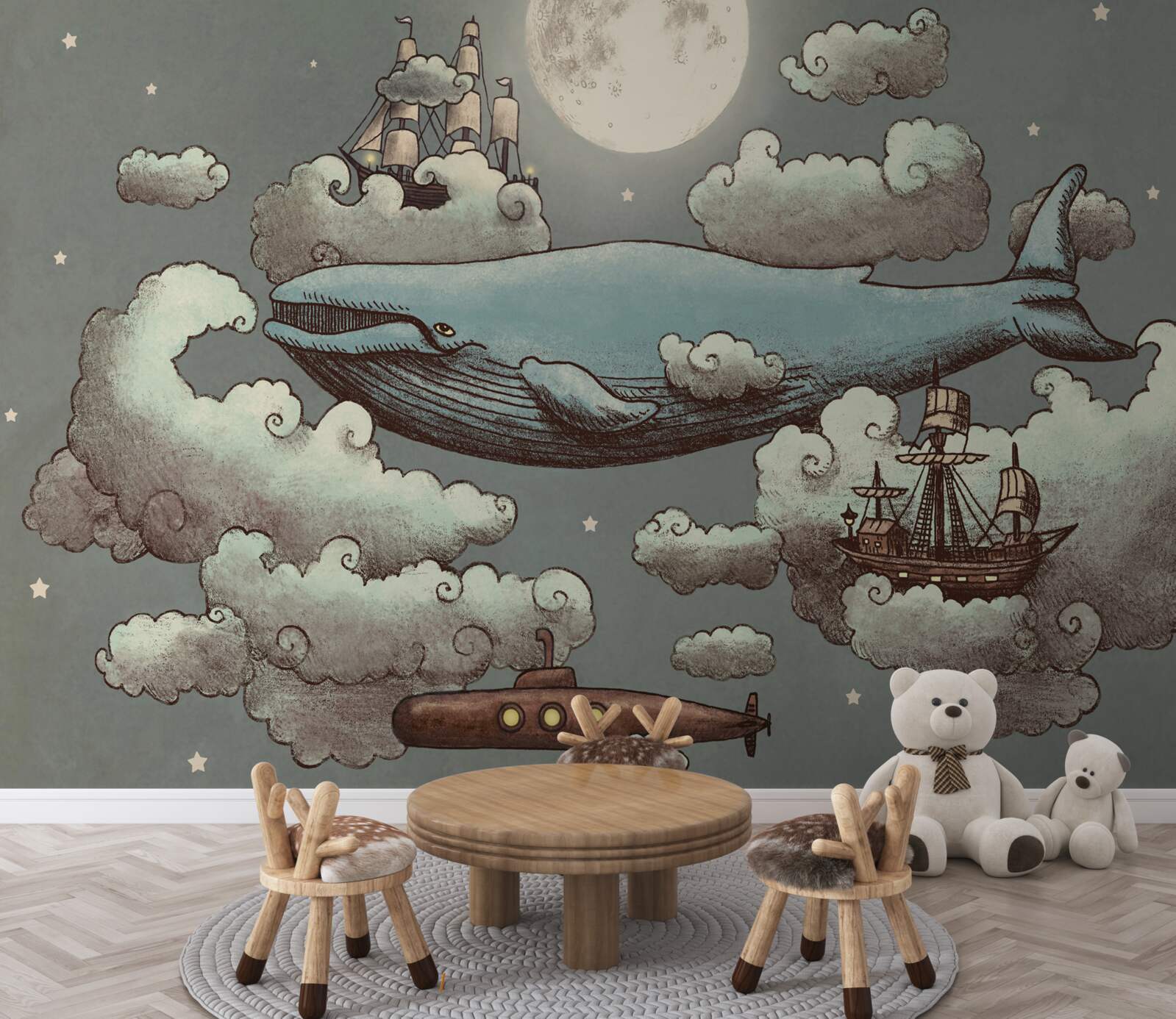 Fototapeta ogromny kaszalot wśród chmur