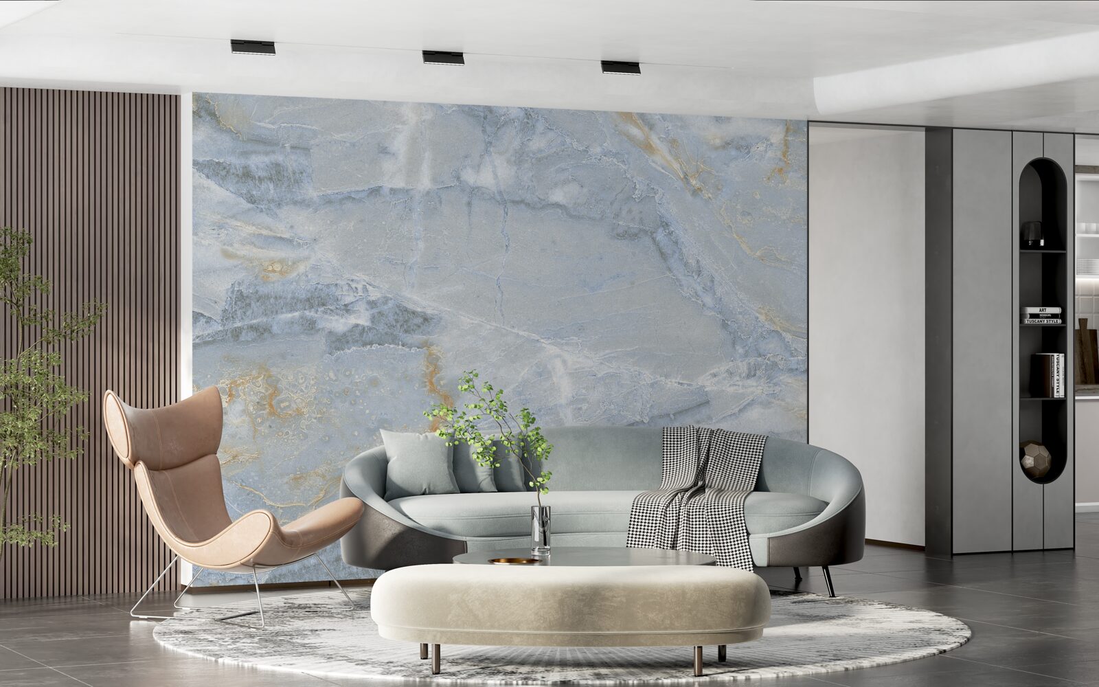 Fototapeta szaro-czarne fale ze złotymi konturami