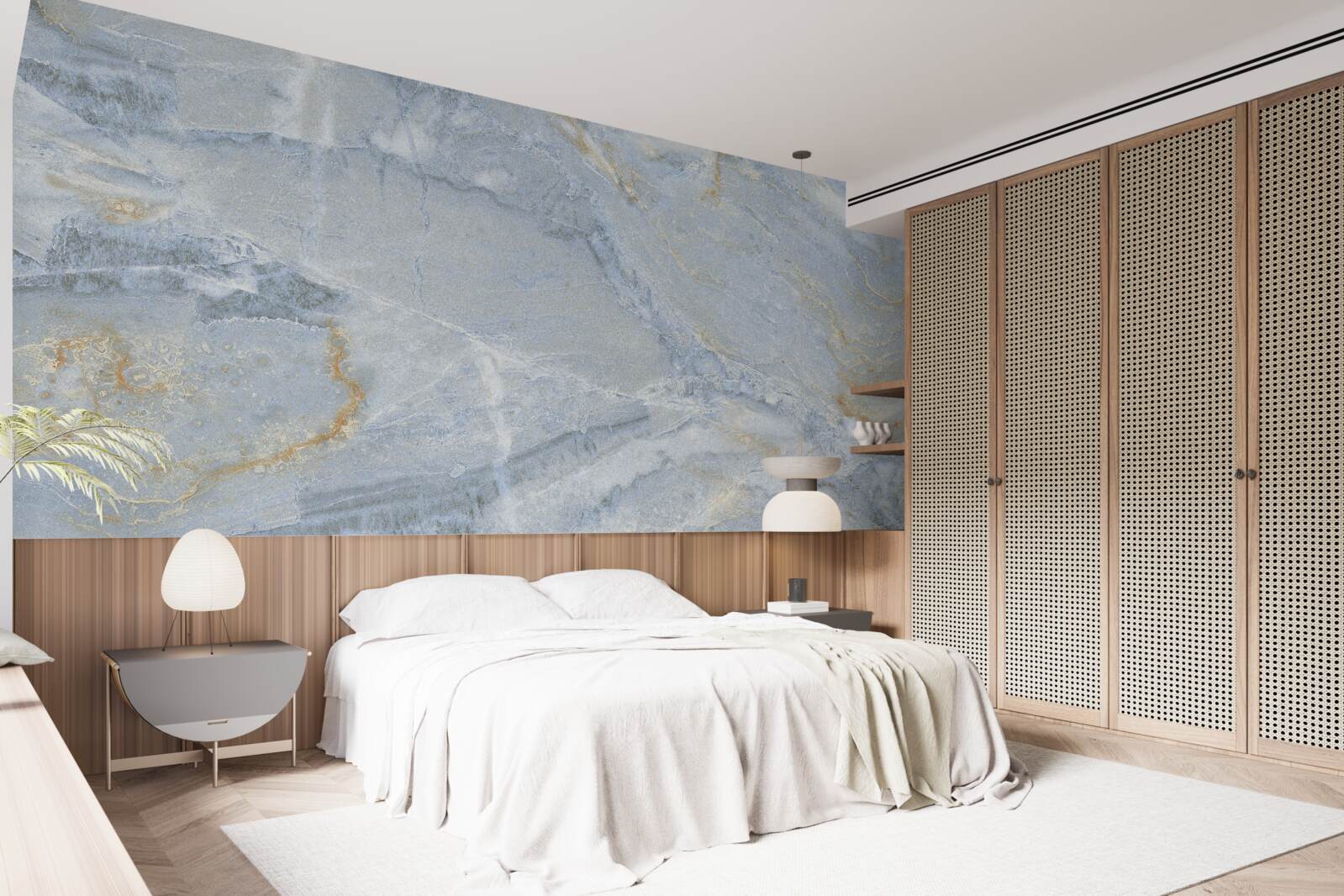 Fototapeta szaro-czarne fale ze złotymi konturami