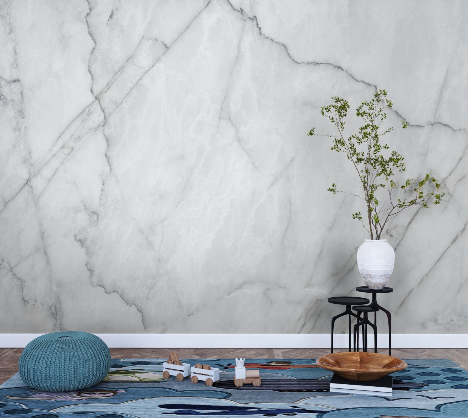 Fototapeta szary marmur z czarnymi wstawkami