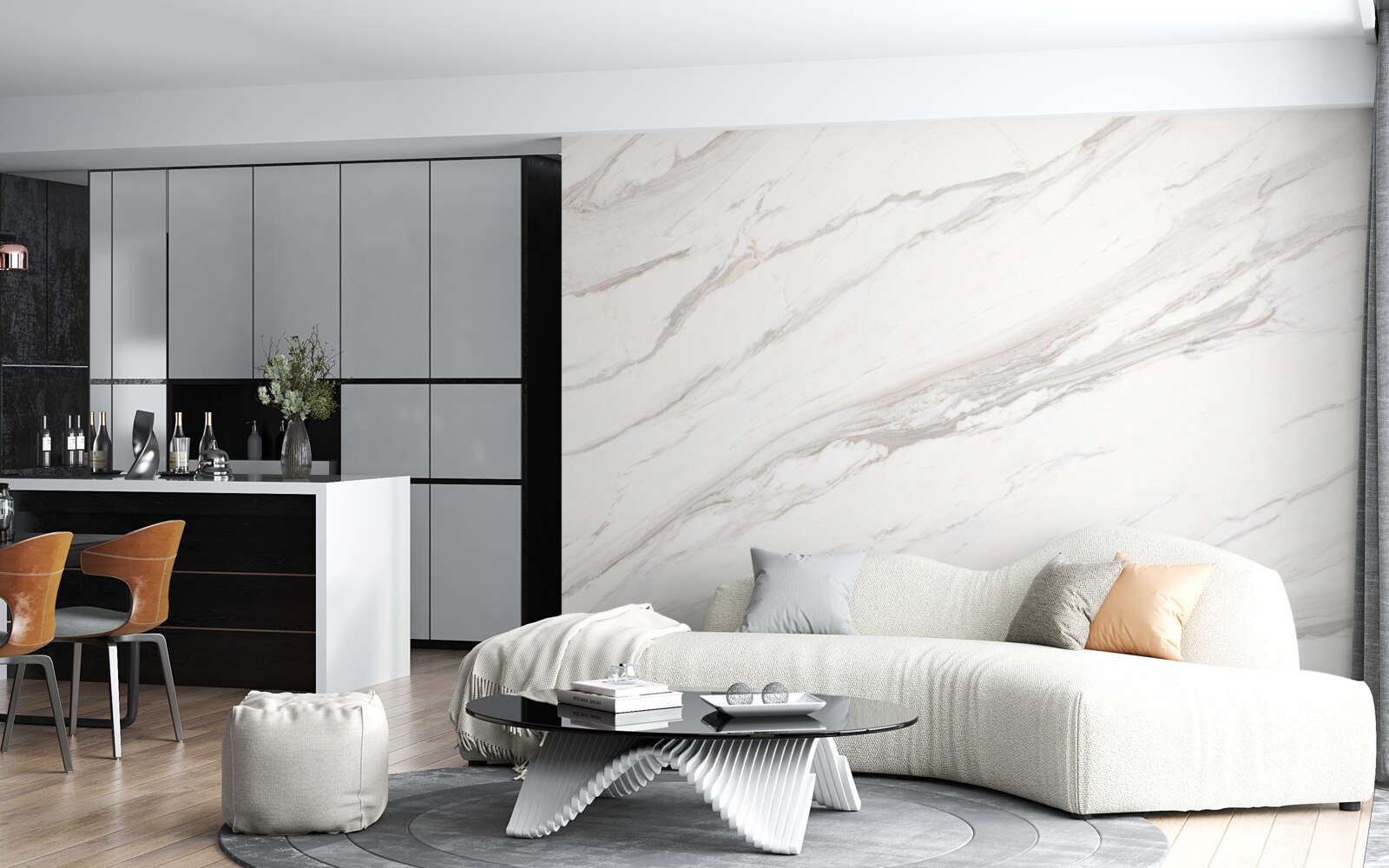 Fototapeta marmur o delikatnym jasnozłotym odcieniu