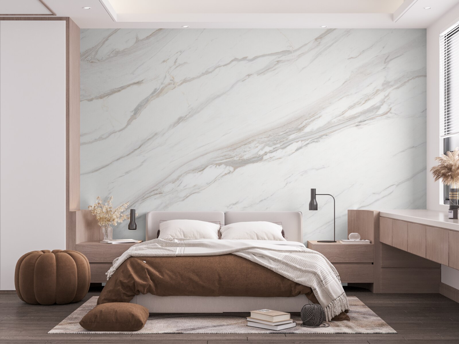 Fototapeta marmur o delikatnym jasnozłotym odcieniu