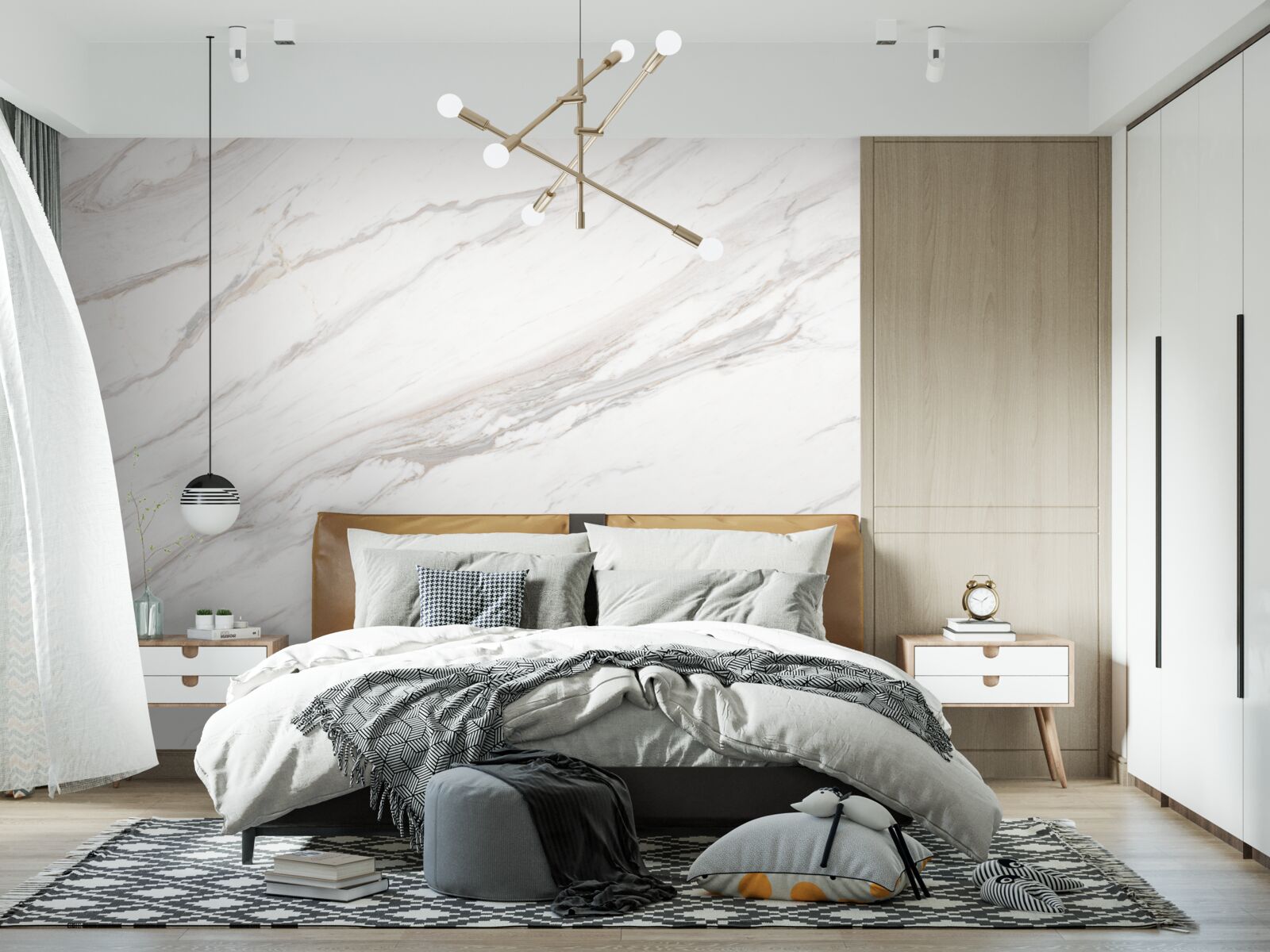 Fototapeta marmur o delikatnym jasnozłotym odcieniu